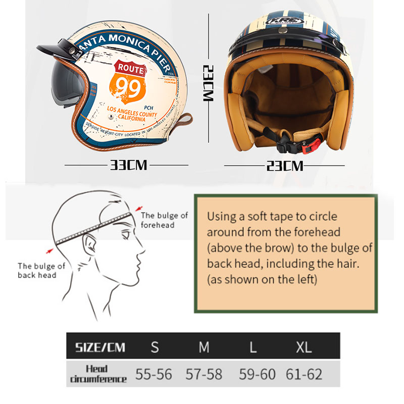 Adult Motorcycle Helmet Vintag - огляд і ціна Motorcycle Gear Store