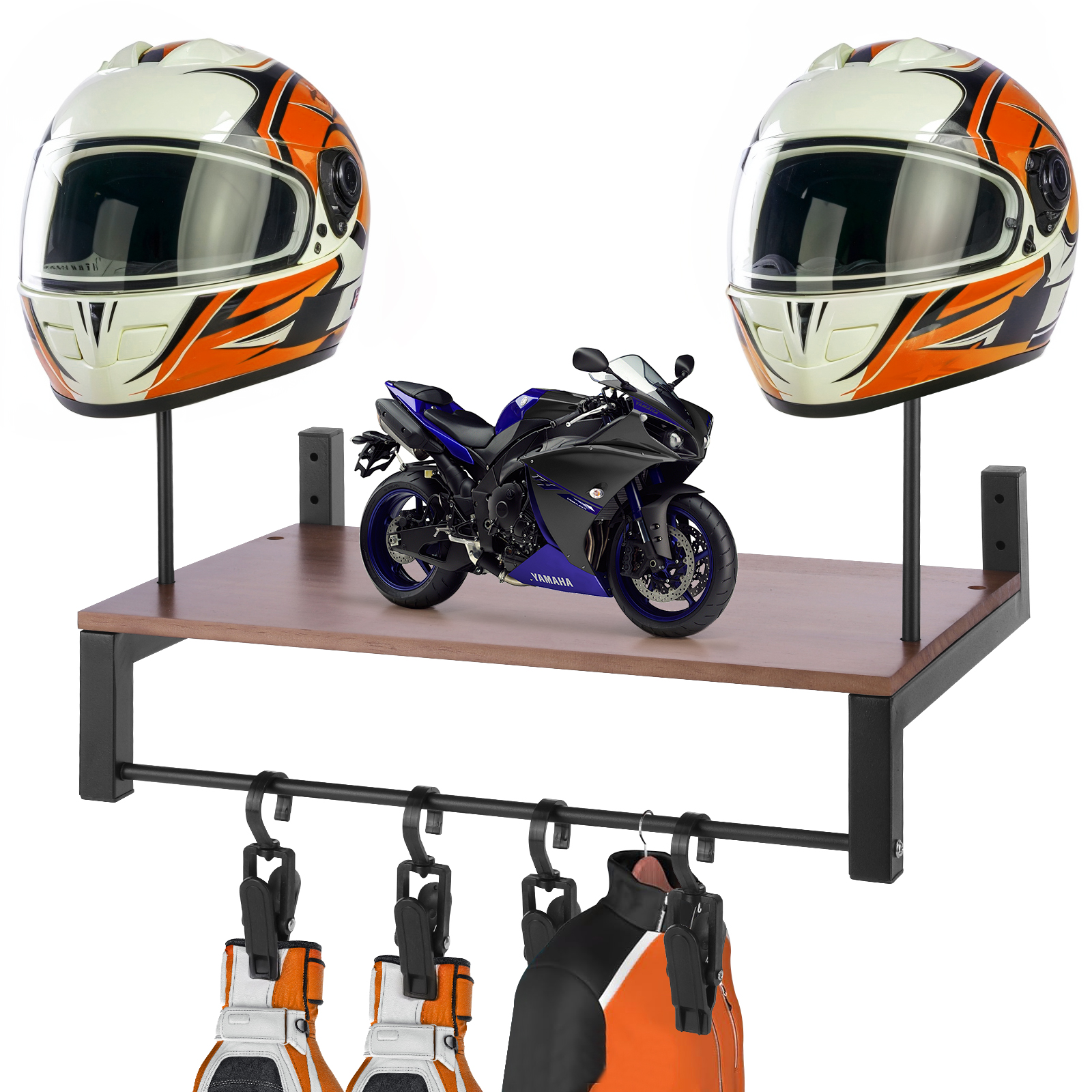 Wooden Motorcycle Helmet Holde - огляд і ціна Motorcycle Gear Organizer
