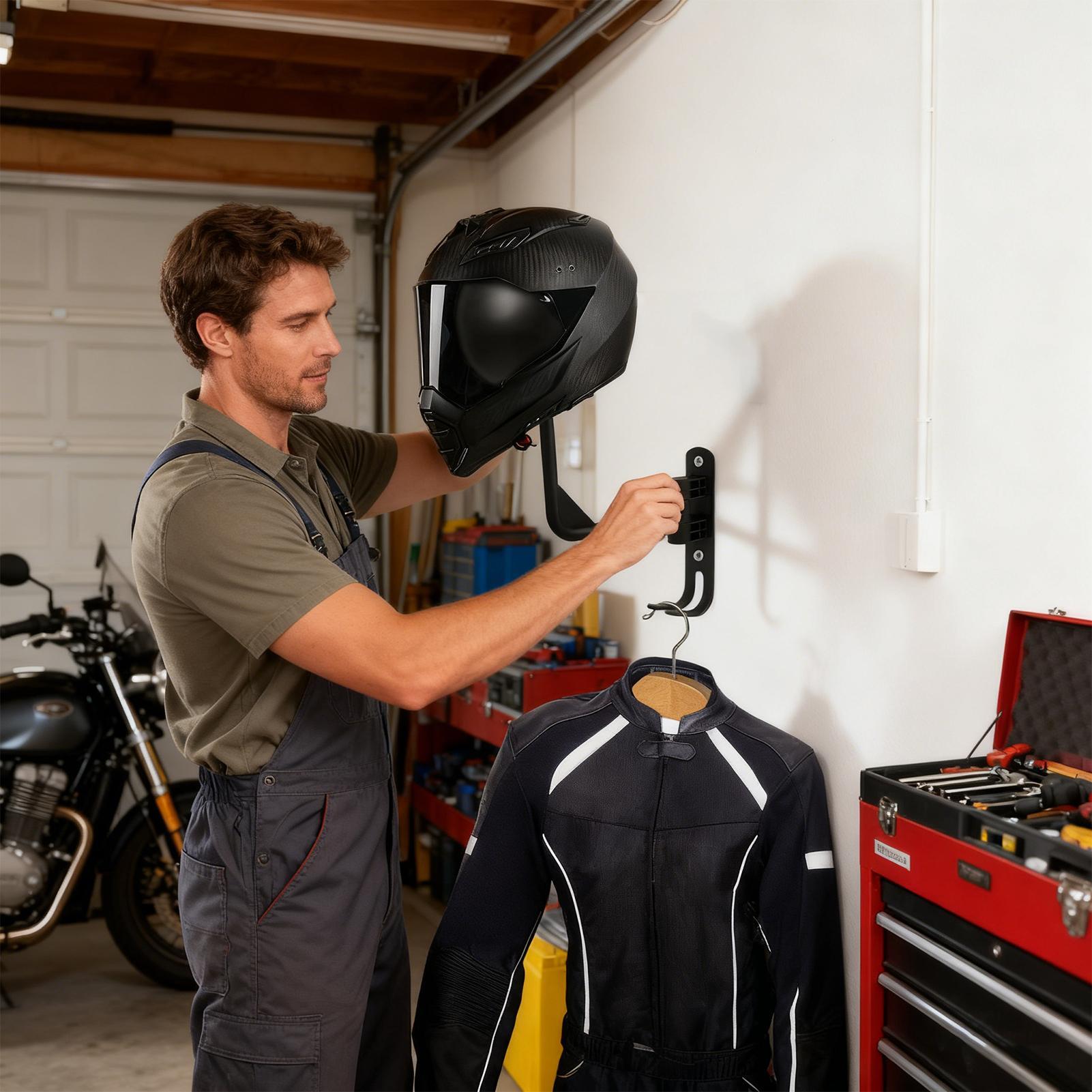 Motorcycle Helmet Rack Wall Mo - огляд і ціна Motorcycle Gear Organizer