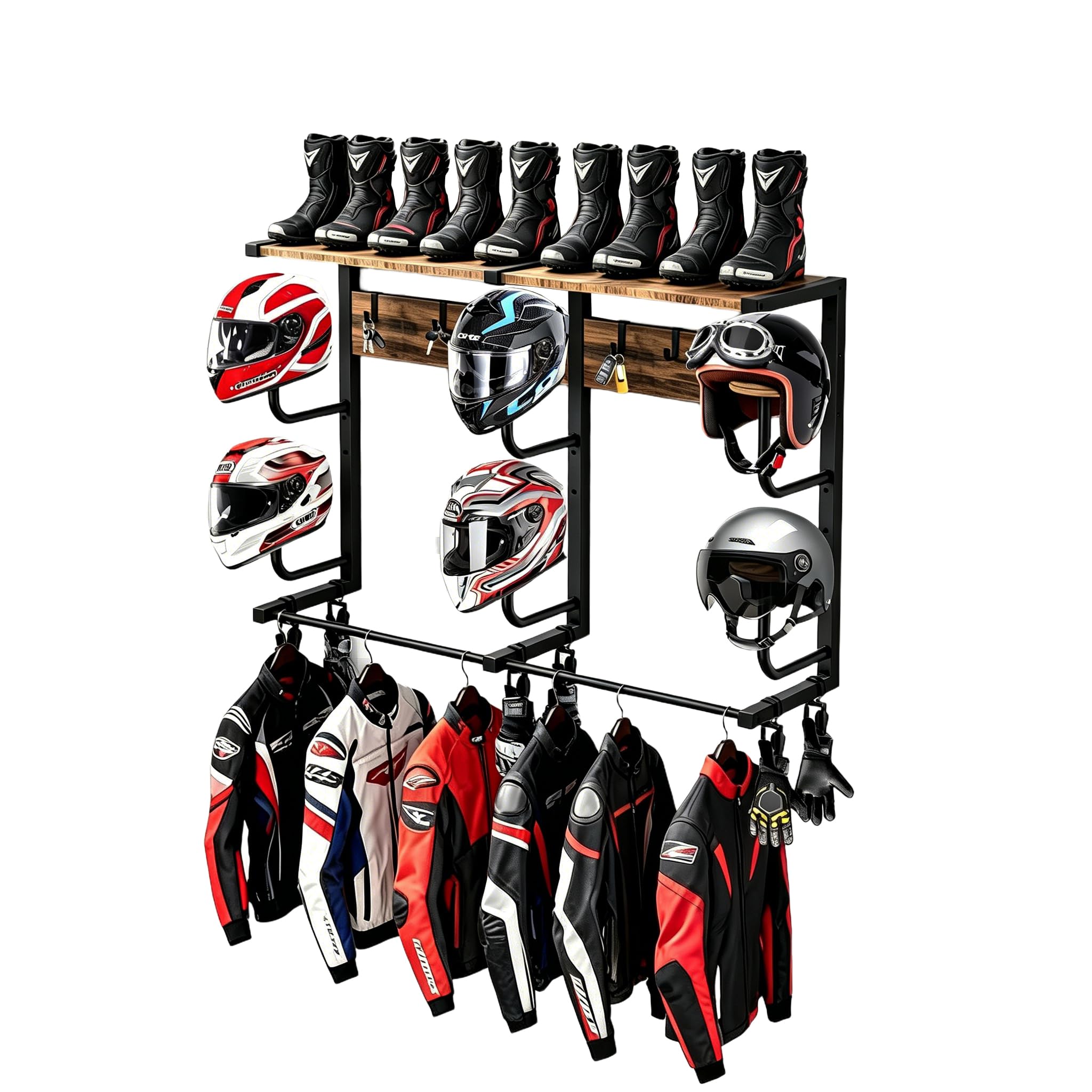 Wall-Mounted Motorcycle Gear O - огляд і ціна Motorcycle Gear Organizer