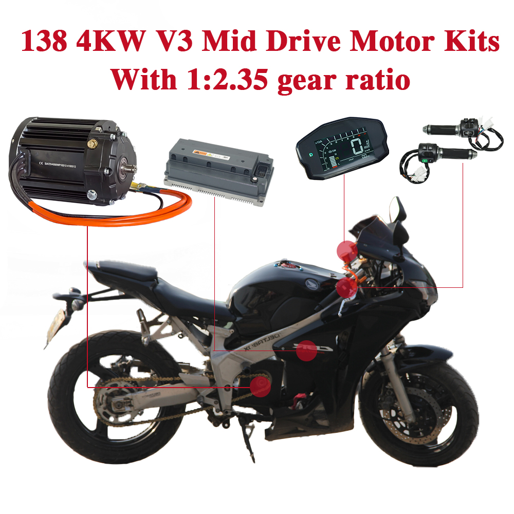4000W Mid Drive Motor Kit with - огляд і ціна Motorcycle Gear Ratings