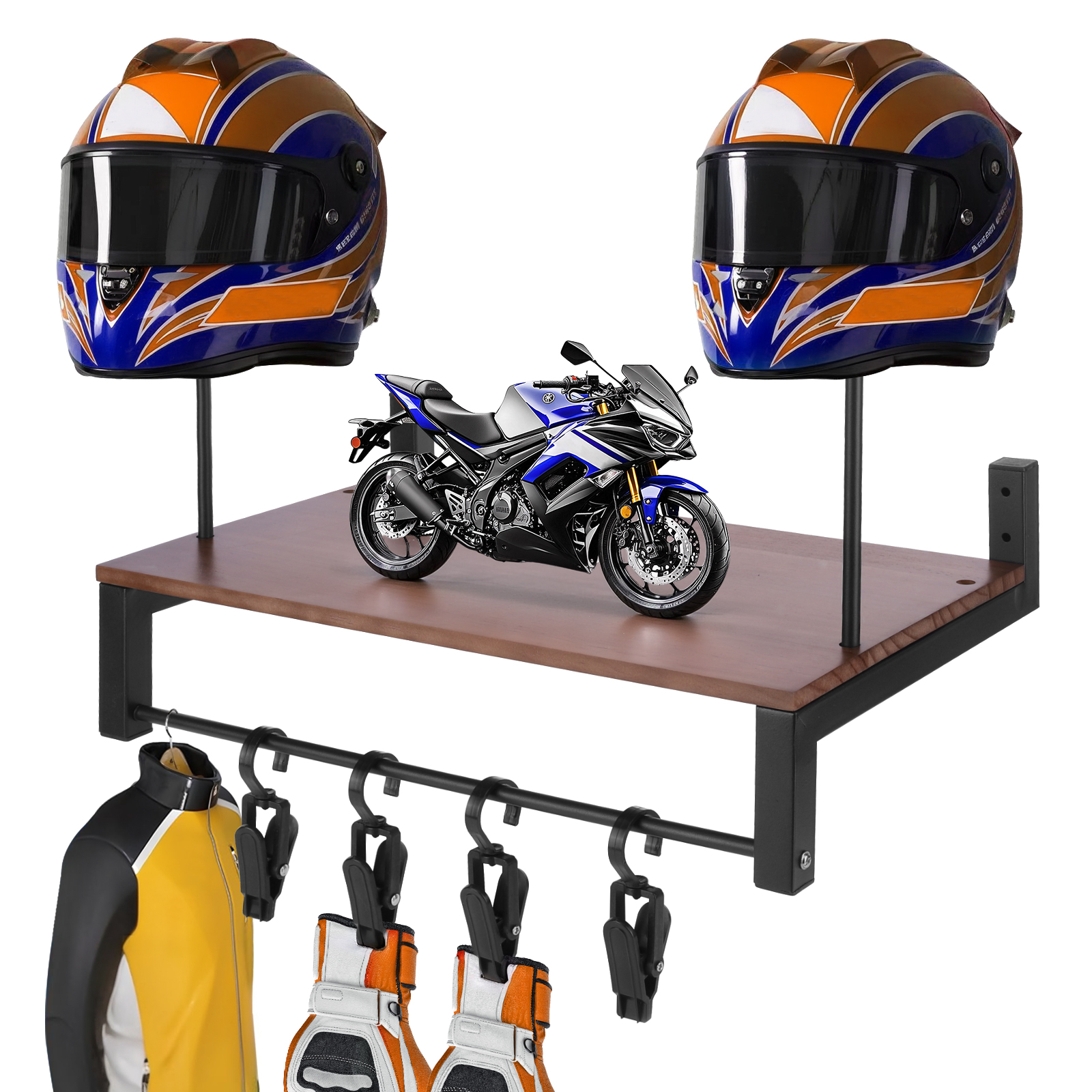 Wooden Motorcycle Helmet Holde - огляд і ціна Motorcycle Gear Organizer