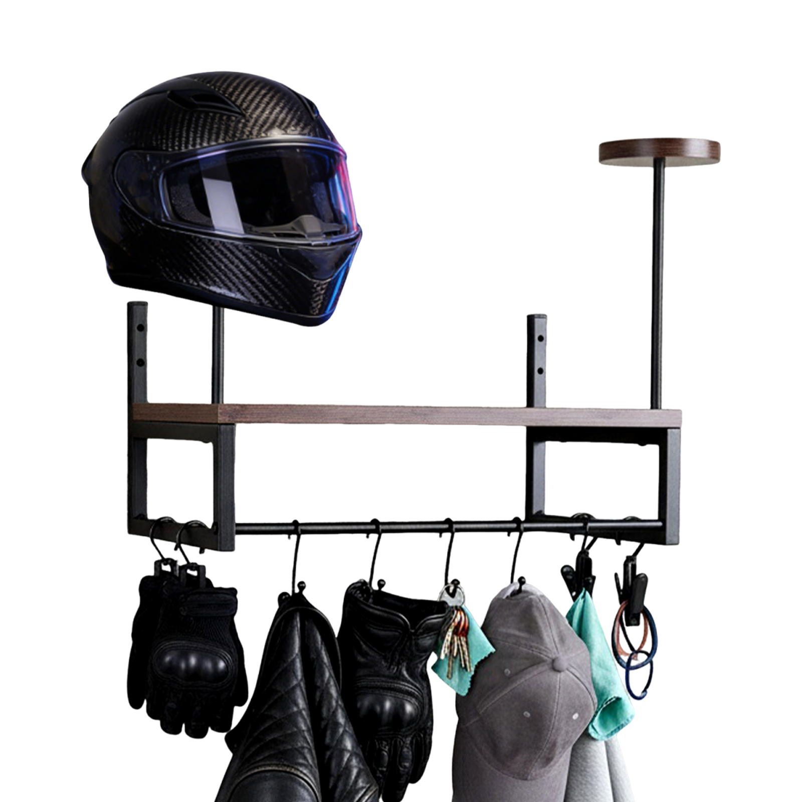 Wooden Motorcycle Helmet Holde - огляд і ціна Motorcycle Gear Organizer